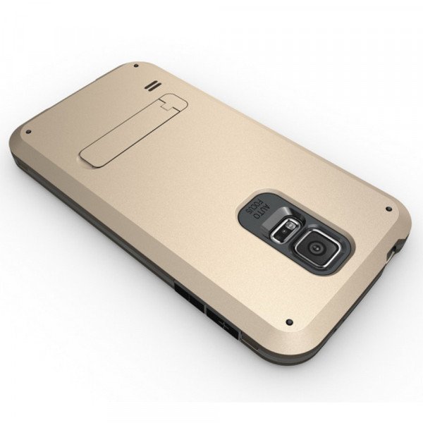 Wholesale Samsung Galaxy S5 Strong Armor Hybrid with Stand (Champagne Gold)